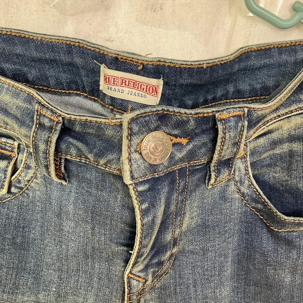 True Religion Medium Vintage Becca Low Rise Cargo Bootcut Denim Jeans Size 29 - Picture 5 of 13